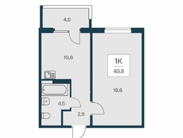 Продается 1-комнатная квартира ЖК Квартал на Игарской, дом 3 пан, 40.8 м², 6110000 рублей