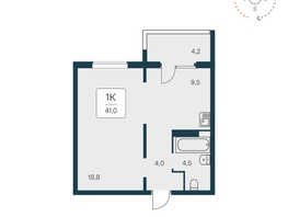 Продается 1-комнатная квартира ЖК Квартал на Игарской, дом 1 мон, 40.8 м², 5600000 рублей