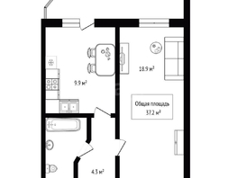Продается 1-комнатная квартира Блюхера ул, 37.2 м², 6700000 рублей
