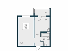 Продается 1-комнатная квартира ЖК Квартал на Игарской, дом 1, 40.7 м², 6250000 рублей