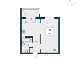 Продается 1-комнатная квартира ЖК Квартал на Игарской, дом 1, 40.3 м², 6250000 рублей
