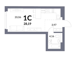 Продается Студия ЖК Горская Лагуна, корпус 2, 28.19 м², 7103000 рублей