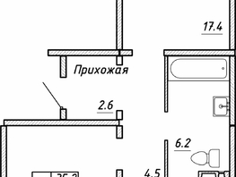 Продается 2-комнатная квартира ЖК Квартет, дом Дуэт, 68.7 м², 6450000 рублей