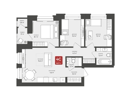 Продается 4-комнатная квартира ЖК Промышленная 7, 58.99 м², 9758220 рублей