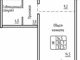 Продается 1-комнатная квартира ЖК Самоцветы, Бирюза дом 2, 32.5 м², 3700000 рублей