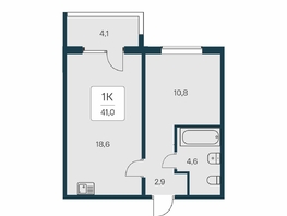 Продается 1-комнатная квартира ЖК Квартал на Игарской, дом 3 пан, 41 м², 6070000 рублей