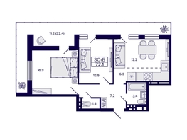 Продается 3-комнатная квартира ЖК Gorizont (Горизонт), 72.1 м², 9200000 рублей