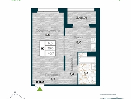 Продается 1-комнатная квартира ЖК Галактика, дом 5 Плутон, 40.7 м², 6750000 рублей