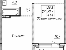 Продается 2-комнатная квартира ЖК Гренландия, Лес дом №5, 41.4 м², 5490000 рублей