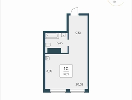 Продается Студия АК Тайм Парк, 38.77 м², 6000000 рублей