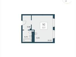 Продается Студия АК Тайм Парк, 34.77 м², 6050000 рублей