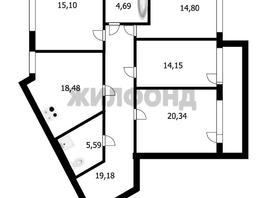 Продается 4-комнатная квартира ЖК Огни сибири, дом 2, 120  м&sup2;, 22450000 рублей
