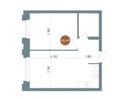 Продается 2-комнатная квартира ЖК 19/56 Кварталы Телецентра, сек 4, 40.48 м², 6950000 рублей