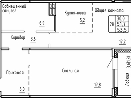 Продается 2-комнатная квартира ЖК Самоцветы, Бирюза дом 2, 53.5 м², 4900000 рублей
