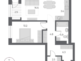 Продается 2-комнатная квартира ЖК ОСКАР, дом 1, 54.7 м², 10900000 рублей
