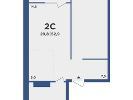 Продается 2-комнатная квартира ЖК Поколение, дом 2, 52.9 м², 5966350 рублей