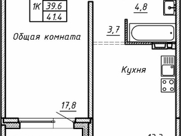 Продается 1-комнатная квартира ЖК Гренландия, Лес дом №5, 41.4 м², 6764000 рублей