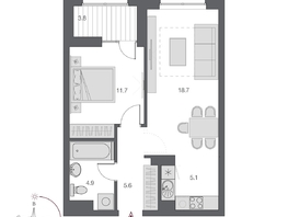 Продается 2-комнатная квартира ЖК Дом Нобель, 47.9 м², 11850000 рублей