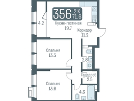 Продается 3-комнатная квартира ЖК Кварталы Немировича, 1 очередь, 69.5 м², 11770000 рублей