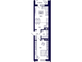 Продается 2-комнатная квартира ЖК Grando (Грандо), 56.5 м², 9700000 рублей