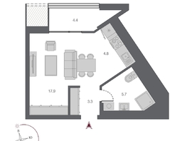 Продается Студия ЖК Беринг, дом 2, 36.1 м², 6500000 рублей