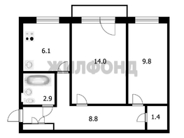 Продается 2-комнатная квартира Блюхера ул, 43  м², 4600000 рублей