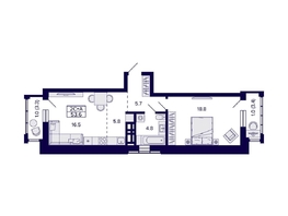 Продается 2-комнатная квартира ЖК Grando (Грандо), 53.6 м², 9700000 рублей