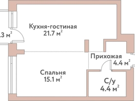 Продается 2-комнатная квартира ЖК Флора и Фауна, 18а, 45.5  м&sup2;, 14700000 рублей