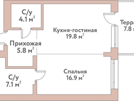 Продается 2-комнатная квартира ЖК Флора и Фауна, 18а, 53.7  м&sup2;, 19200000 рублей