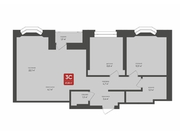 Продается 3-комнатная квартира ЖК Промышленная 7, 61.55  м&sup2;, 10985080 рублей