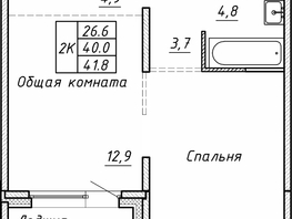 Продается 2-комнатная квартира ЖК Гренландия, Лес дом №5, 41.8  м², 5500000 рублей
