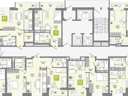 Продается 3-комнатная квартира ЖК Счастливый квартал, дом 2, 60.7  м², 9190000 рублей