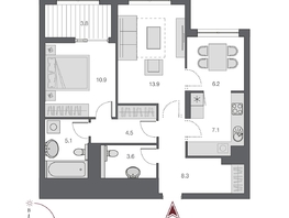 Продается 2-комнатная квартира ЖК Дом Нобель, 60.7  м², 13800000 рублей