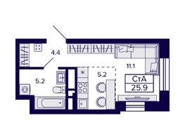Продается Студия ЖК Citatum (Цитатум), 25.9  м², 5800000 рублей
