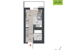 Продается Студия ЖК ДНК, 23.3 м², 3621500 рублей