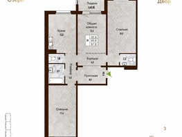 Продается 3-комнатная квартира ЖК Новый горизонт, дом 4, 87.6  м², 7990000 рублей