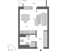 Продается Студия ЖК Беринг, дом 2, 32.8 м², 6700000 рублей