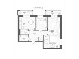 Продается 3-комнатная квартира ЖК Тетрис, корпус 2, 79.7  м², 12675900 рублей