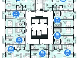 Продается 2-комнатная квартира ЖК Семейный квартал, дом 3, 59.89  м², 6642100 рублей