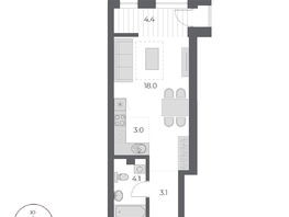 Продается Студия ЖК ОСКАР, дом 2, 32.6 м², 6025000 рублей