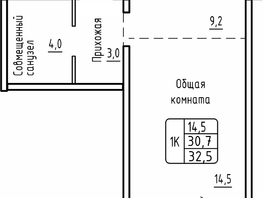 Продается 1-комнатная квартира ЖК Самоцветы, Бирюза дом 2, 32.5 м², 5150000 рублей
