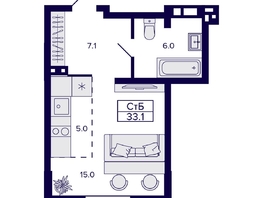 Продается Студия ЖК Gorizont (Горизонт), 33 м², 4990000 рублей