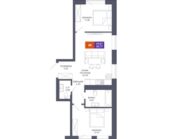 Продается 2-комнатная квартира ЖК Звезда, дом 2, 59.67 м², 10740600 рублей