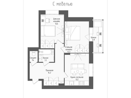 Продается 2-комнатная квартира ЖК Тетрис, корпус 2, 59.4 м², 10476550 рублей