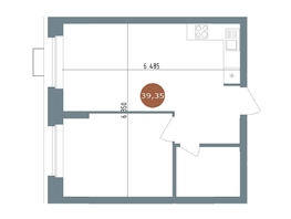 Продается 2-комнатная квартира ЖК 19/56 Кварталы Телецентра, сек 3, 39.35  м², 6910000 рублей