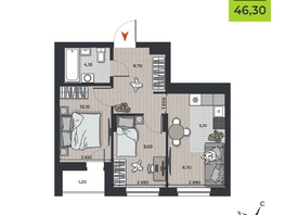 Продается 3-комнатная квартира ЖК ДНК, 46.3  м², 6682700 рублей