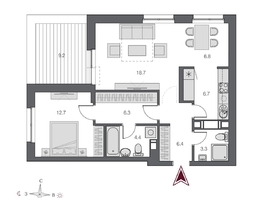 Продается 2-комнатная квартира ЖК Дом Нобель, 68.06  м², 16750000 рублей