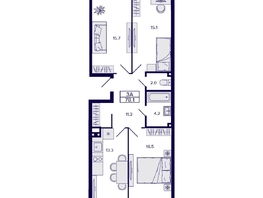 Продается 3-комнатная квартира ЖК Gorizont (Горизонт), дом 1, 78.1  м², 9400000 рублей