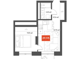 Продается 1-комнатная квартира ЖК ЩА, 30.53  м², 6450000 рублей