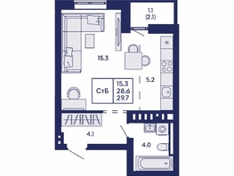 Продается Студия ЖК Горизонт, дом 2, 29.7  м&sup2;, 5000000 рублей